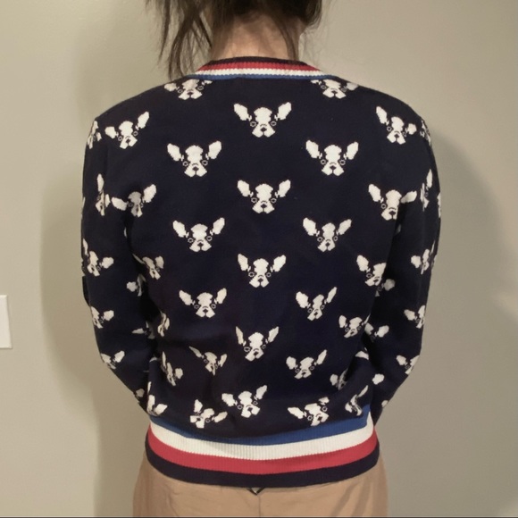 Forever 21 V neck Dog Pattern Sweater - Picture 2 of 2